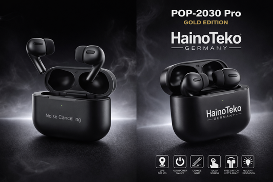 Haino Teko POP-2030 Pro Gold Edition Wireless Earbuds – Noise Cancelling, Touch Control