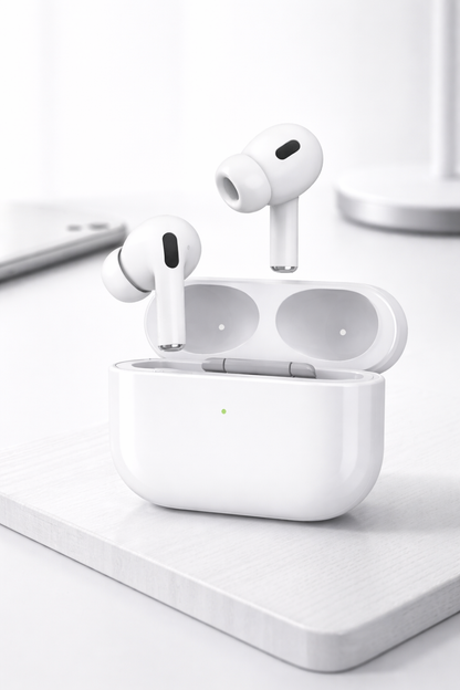 White ANC Wireless Earbuds with Charging Case | Noise Cancellation, Premium Sound