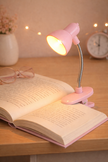 Mini Clip Desk Lamp with Flexible Neck – Perfect for Reading & Study